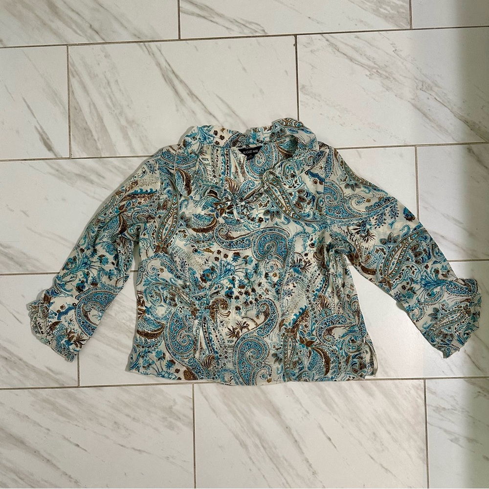 Vintage August Max Floral & Paisley Brown Size 1X